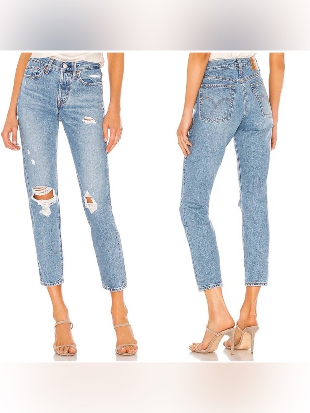 Levi's wedgie fit Distressed Light Blue Denim Jeans